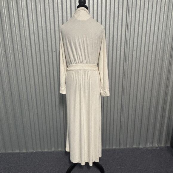 Soma Intimates Robe Womens Large Cream Bamboo Blend Belted Long Lounge Bathrobe - Picture 2 of 9